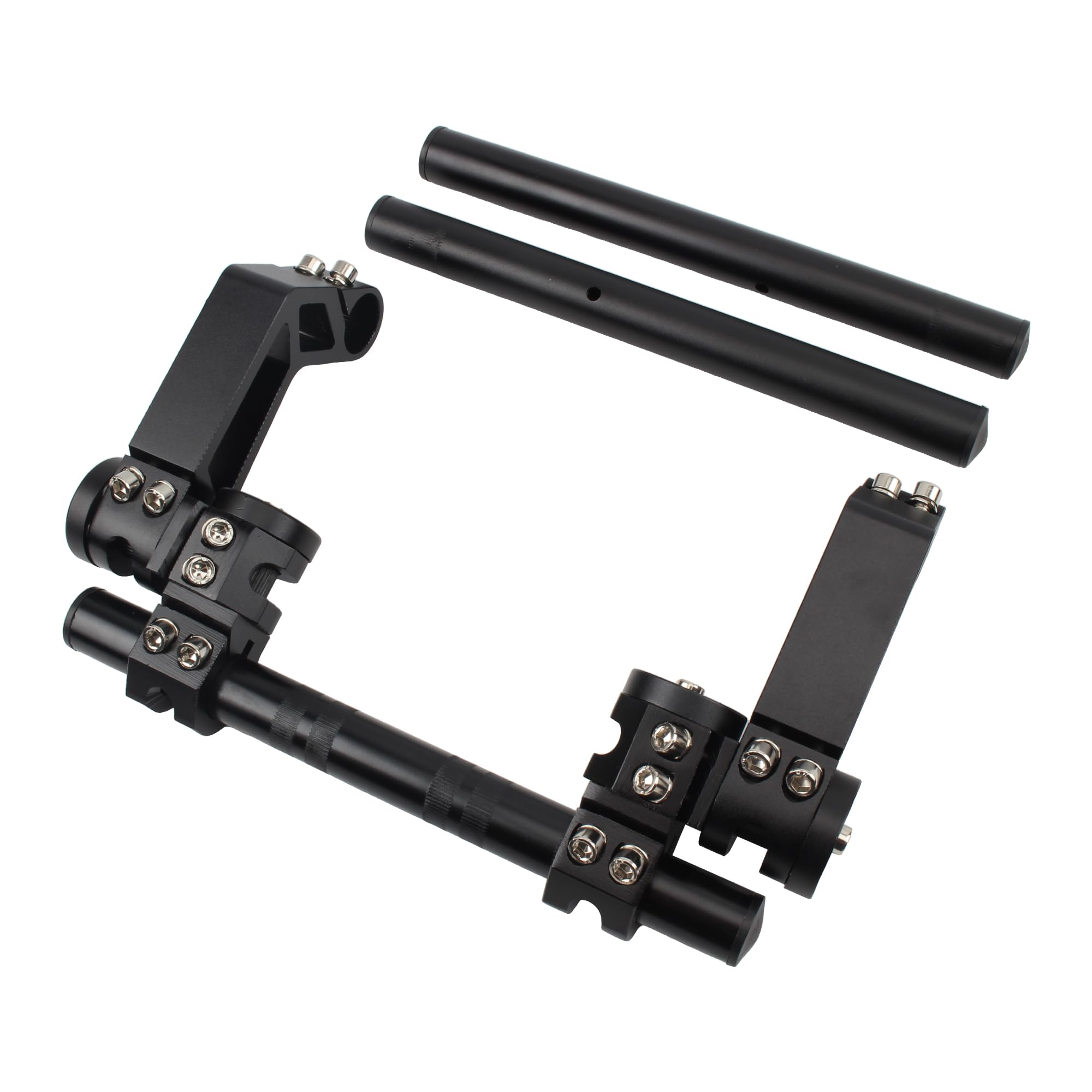 22MM Guidon Moto réglable,CNC Guidon Amovible Compatible avec Moto Tout-terrain Remplacement pour Dirt Bike Motocross Scooter 125cc Noir
