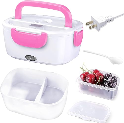 Miniatura 24 de Lonchera eléctrica 2 en 1, calentador de alimentos 12 V, 24 V, 110 V, calentador de alimentos portátil para automóvil y hogar, caja Bento térmica