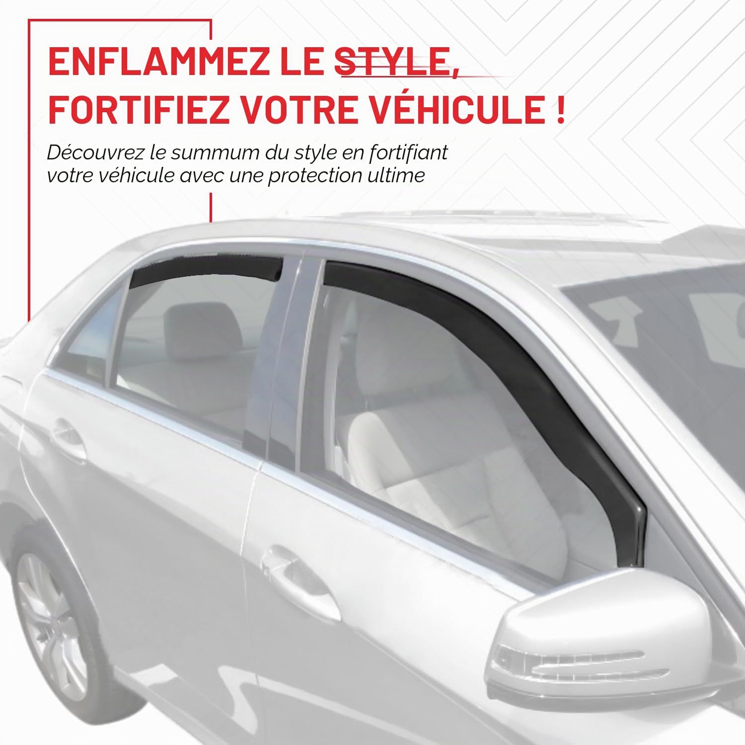 Lot de 2 déflecteurs d'air de type canal compatibles avec Renault Trafic X83, Vauxhall/Opel Vivaro A, Nissan Primastar Van Minibus 2001 à 2014