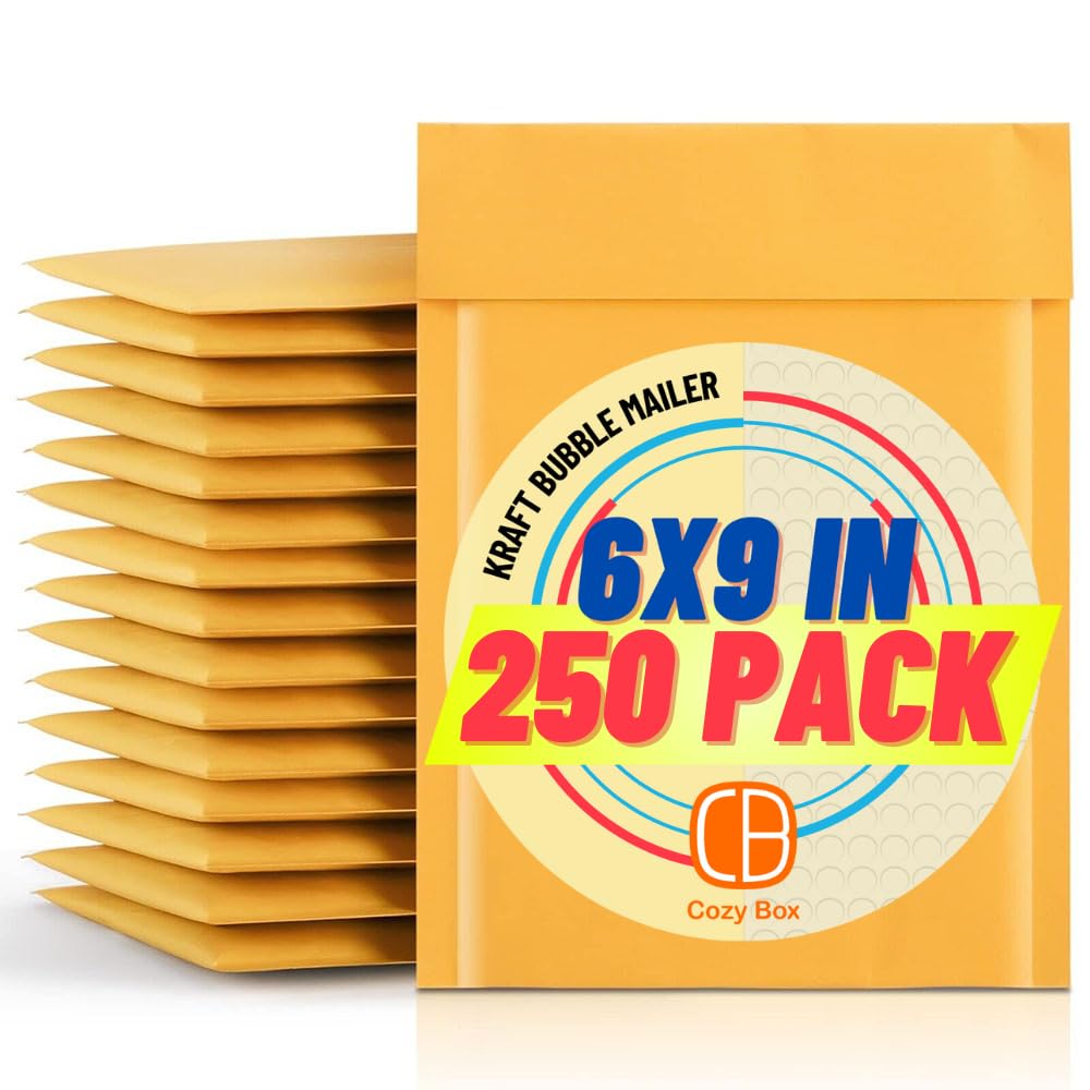 Cozybox Kraft Bubble Mailers (250 Pack) #0 6