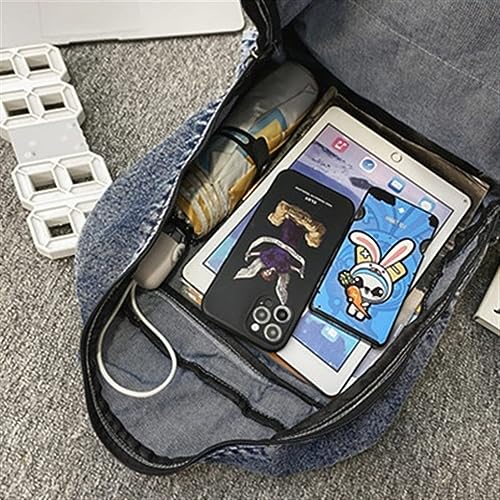 Image of MaxxCloud Vintage Denim Laptop Backpack Casual Canvas Daypack Handbag Purse Lightweight Rucksack Shoulder Bag
