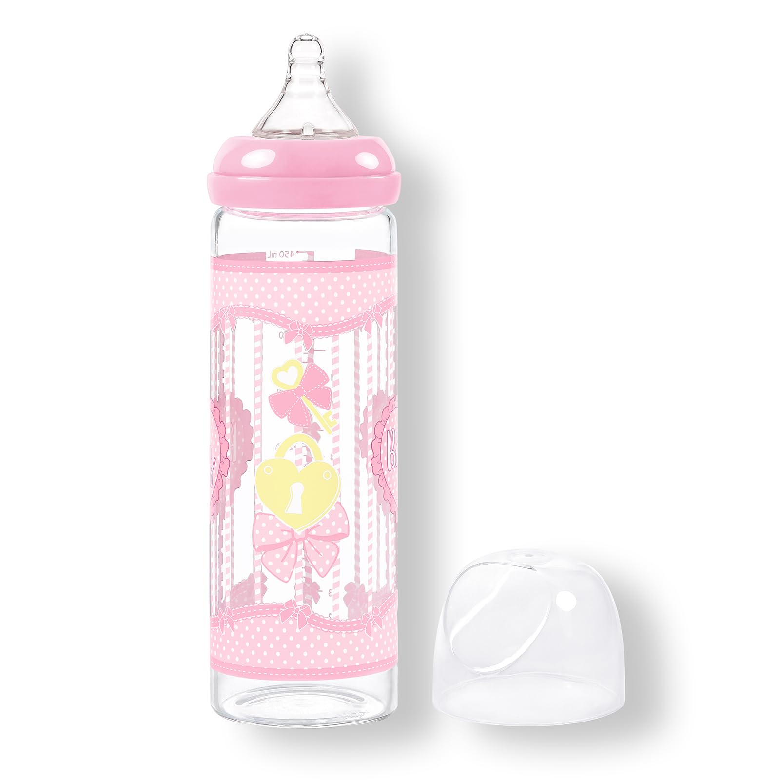 LittleForBig Adult Bottle Ultra Printed Specialty Oversized Glass Feeding Blushing Pattern