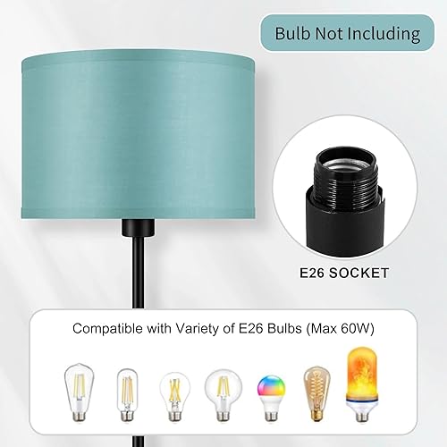 Miniatura 12 de Lámparas de pie doradas para sala de estar, lámpara de pie moderna, pantallas blancas, interruptor de pie, lámparas de poste simple lámpara alta