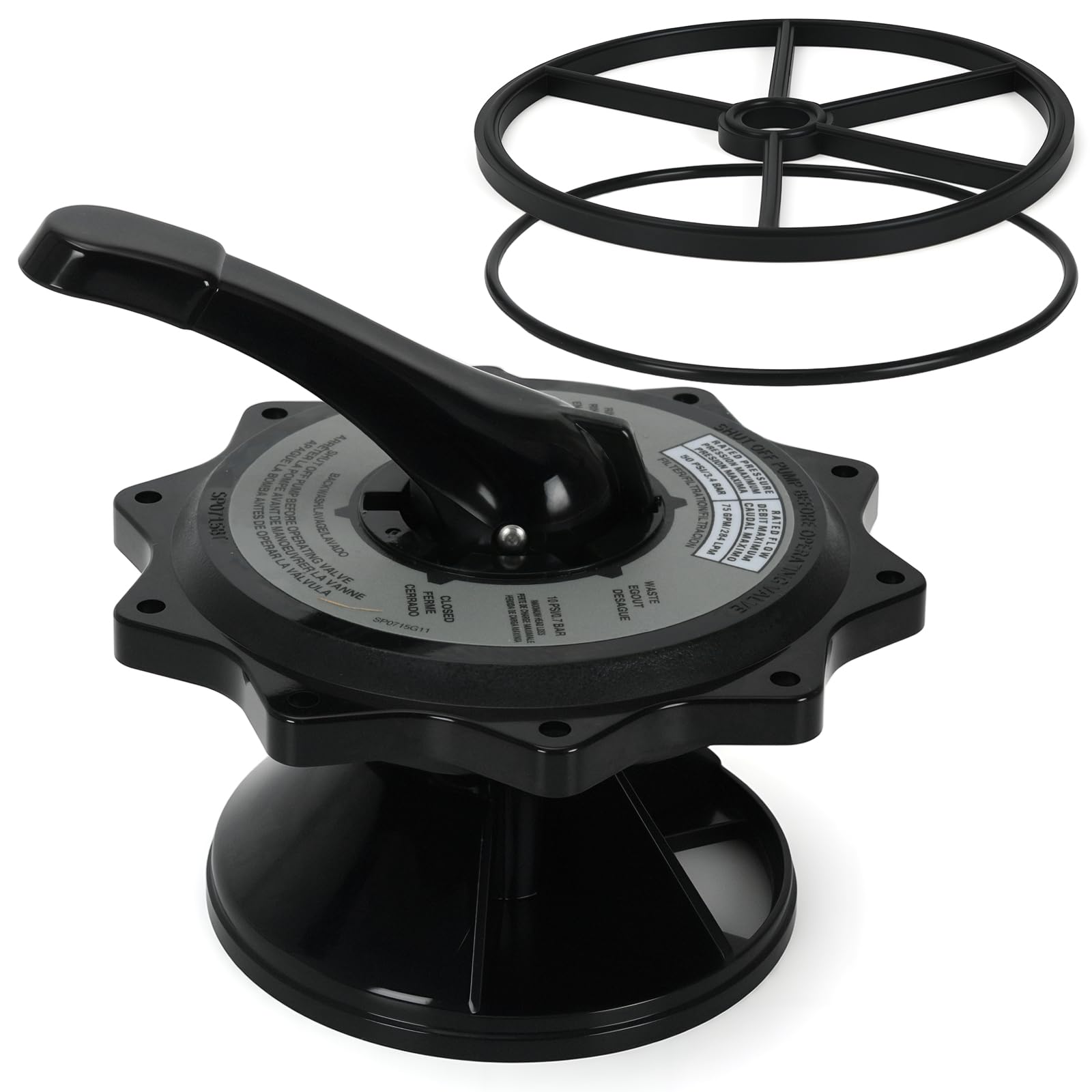 Photo 1 of FQRANBO SPX0715BA3 Key Cover and Handle Assembly with O-Ring Compatible with Hayward 2-inch Multiport Valves and Filters SP0715, SP0716, S220T2, S210T93SFT