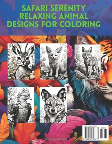 Safari Serenity: Relaxing Animal Designs for Coloring: Coloring Book For Kids