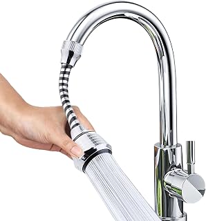 rociGrifo Flexible,Extensor Grifo Aireadores Fregadero Cocina - Extensión rociGrifo Giratorio 360 Grados 2 Modos para Grifo
