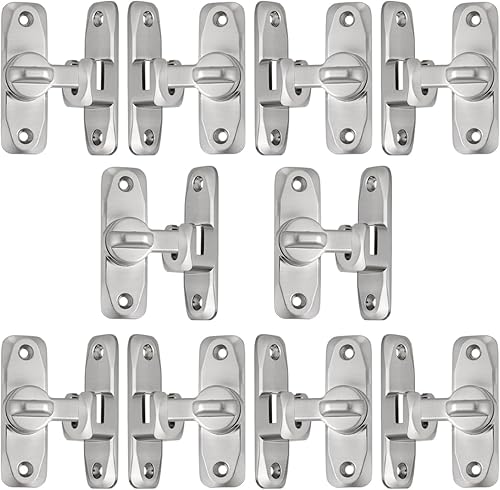 Miniatura 8 de Paquete de 10 cierres para puerta de granero  Juego de cerraduras de puerta de 90180 grados  Pestillo de puerta de ángulo recto de aleación de zinc