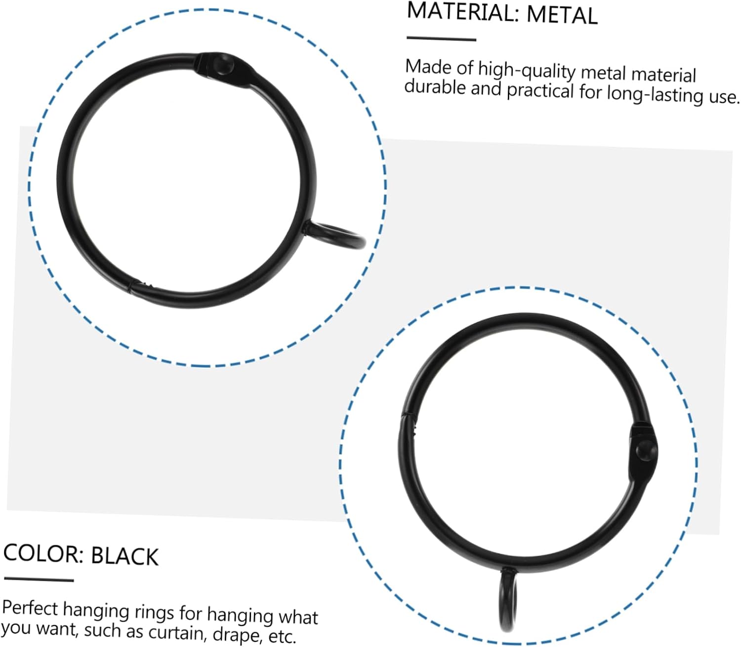 Cabilock 40pcs Metal Curtain Eyelets for Tension Rods Home Curtain Accessories Smooth-Gliding Design for Living Room Bedroom Bathroom and More