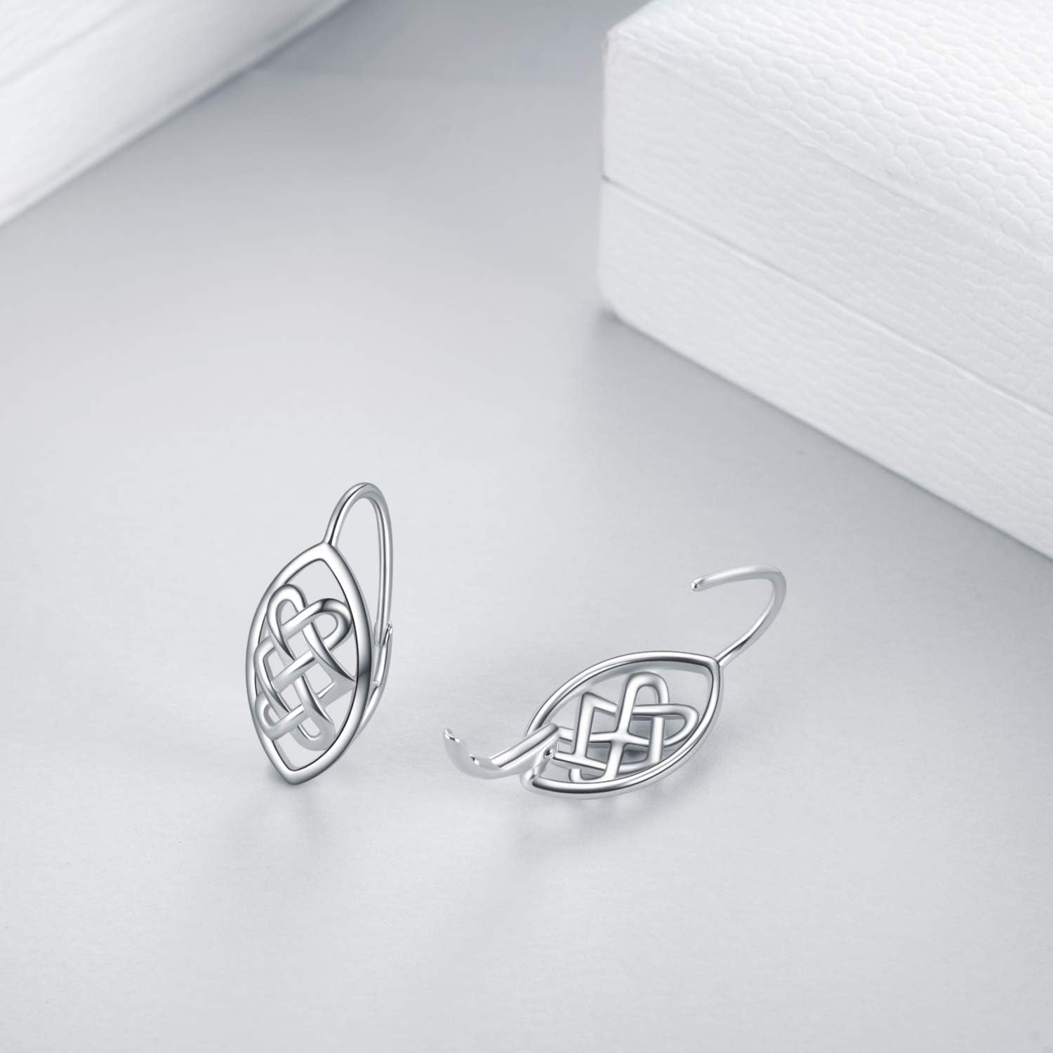 WIINICACA Celtic Leverback Earring 925 Sterling Silver Filigree Dangle Drop Earrings Jewelry Birthday Christmas Gifts for Women - Image 5