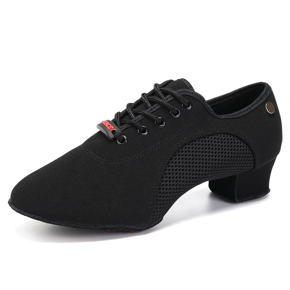 JUODVMP Latein Jazz Tanzschuhe Modern Damen Geschlossene Lehrleistung Standard Gesellschaftstanzschuhe Schnürung 3,5 cm Absatz Modell 902