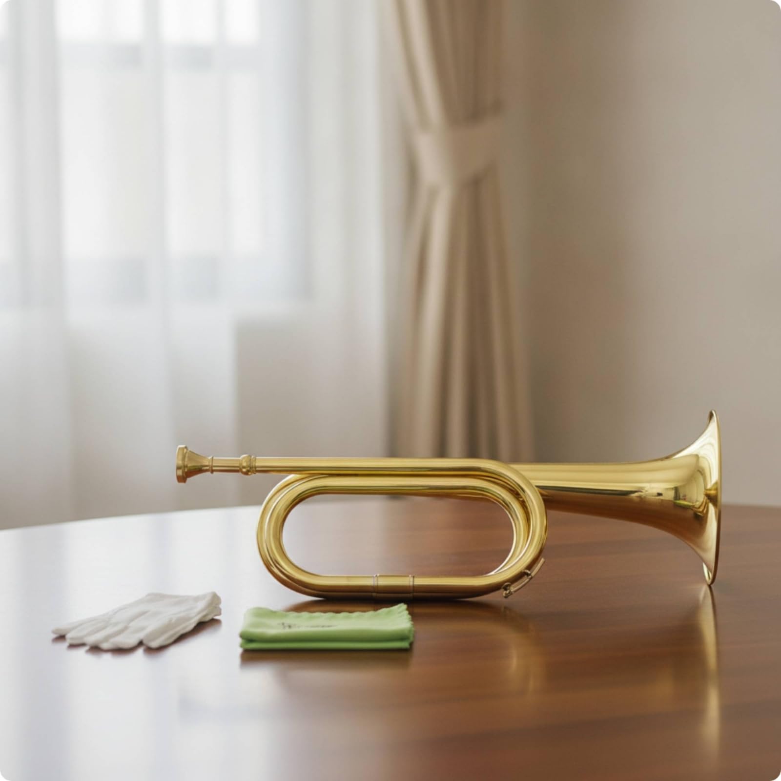 Qianly Tromba Militare Leggero Chiarina Compatto Strumento a Fiato per Bande Musicali, Sfilate, Oro