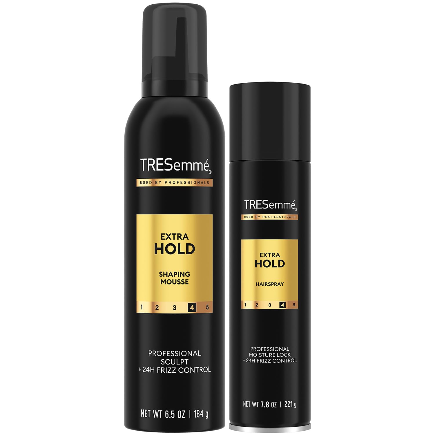 TRESemmé Extra Hold Hairspray & Shaping Mousse Bundle –24H Touchable Hold & Volume + Frizz Control