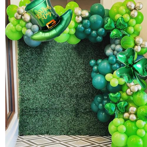 Image of St. Patrick's Day Balloons Set, 9PCS Lucky Shamrock Green Hat Mylar Foil Balloons for St Patrick's Day Birthday Baby Shower Wedding Irish Themed Party Decoration Supplies