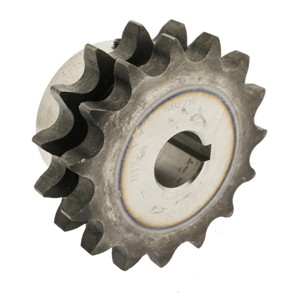 Duplex Kettenrad mit einseitger Nabe 06B-2 Zähnezahl 20 Bohrung H7 15mm Nut Gewinde