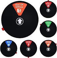 Vazioyar 6" Rotating Office Door Sign - Magnetic Adhesive Privacy Sign with 6 Status Modes (Do Not Disturb, In Meeting, Black)