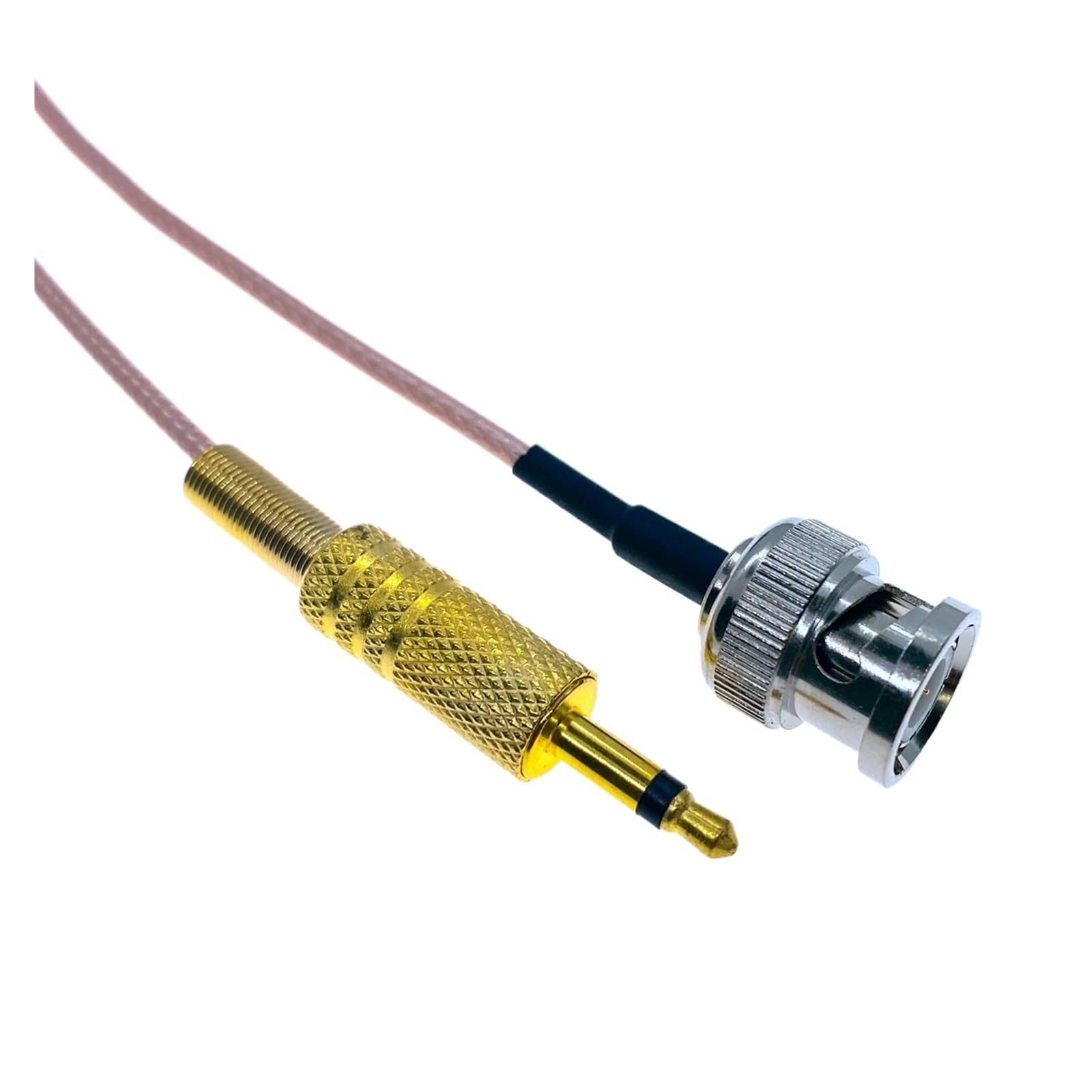 Câble coaxial BNC mâle vers jack 3.5 mm TS RG316 de 1m pour liaison audio et radio