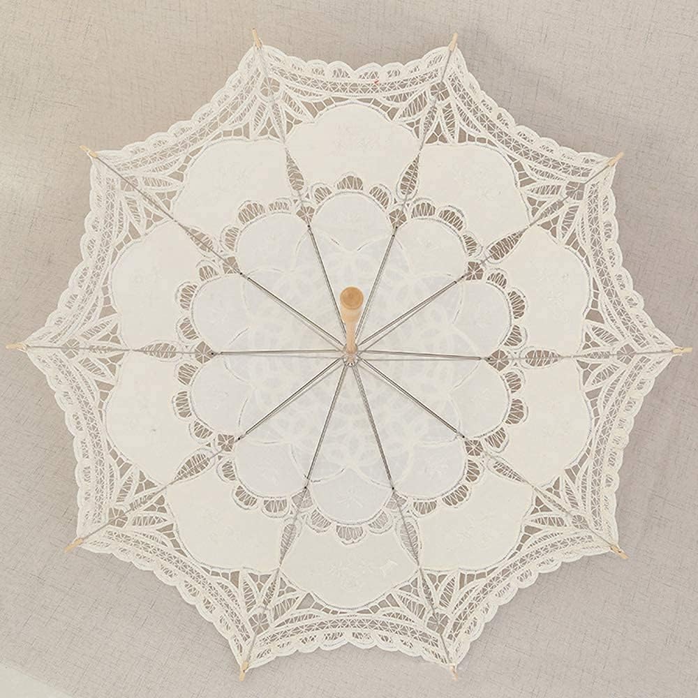 Lace Parasol Umbrella Vintage Wedding Bridal Lace Umbrella for Decoration Photo Tea Party 32 Inch Adult Size - Image 2