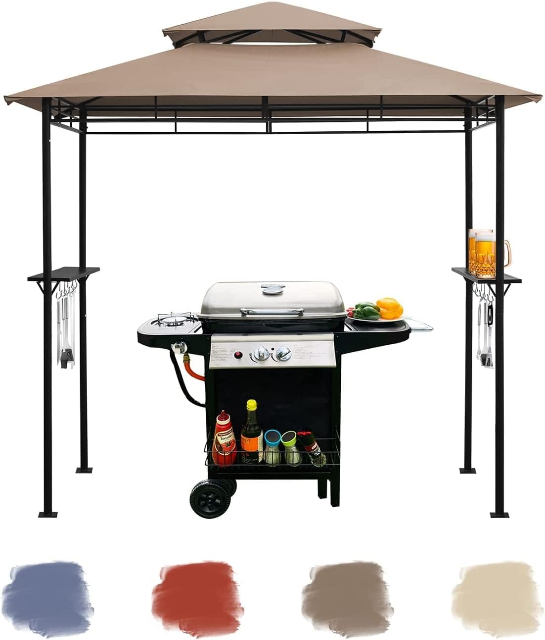 DikaSun BBQ Grill Gazebo 8 x 5 Replacement Canopy (8x5