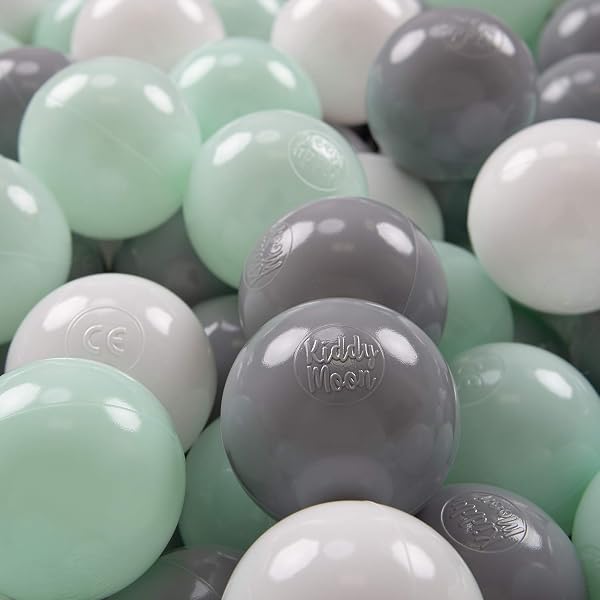 KiddyMoon Balles Colorées Plastique ∅7Cm pour Piscine Enfant Bébé Fabriqué en EU - 1