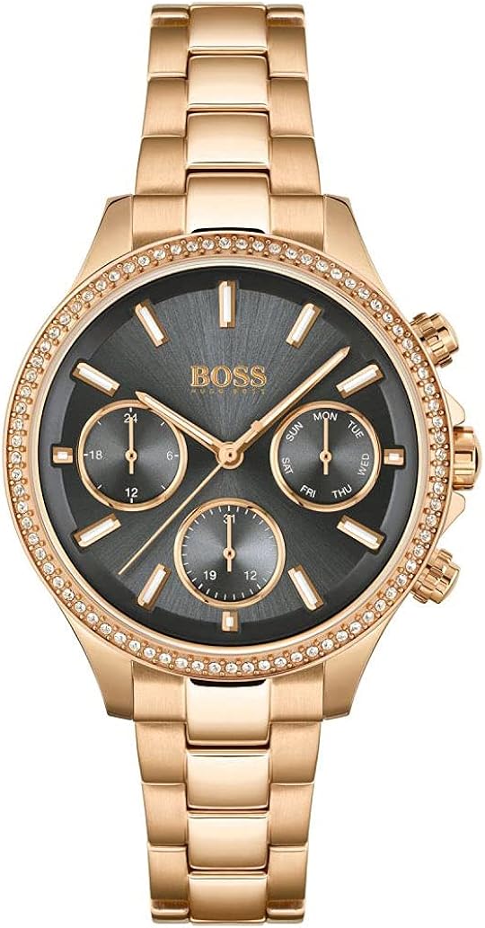 Boss Orologio Analogico Multifunzione al Quarzo da Donna con Cinturino in Acciaio Inossidabile Color Oro Rosso - 1502566
