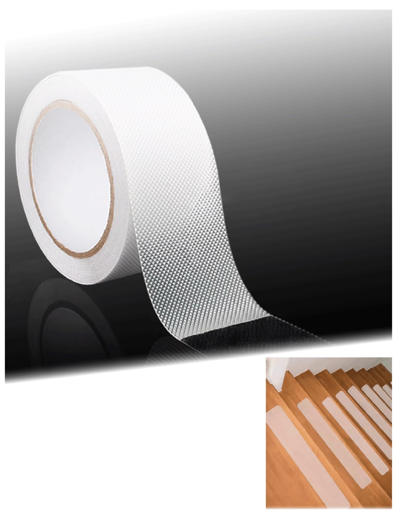 Cinta adhesiva antideslizante para escaleras y baños, transparente y duradera para seguridad en interiores