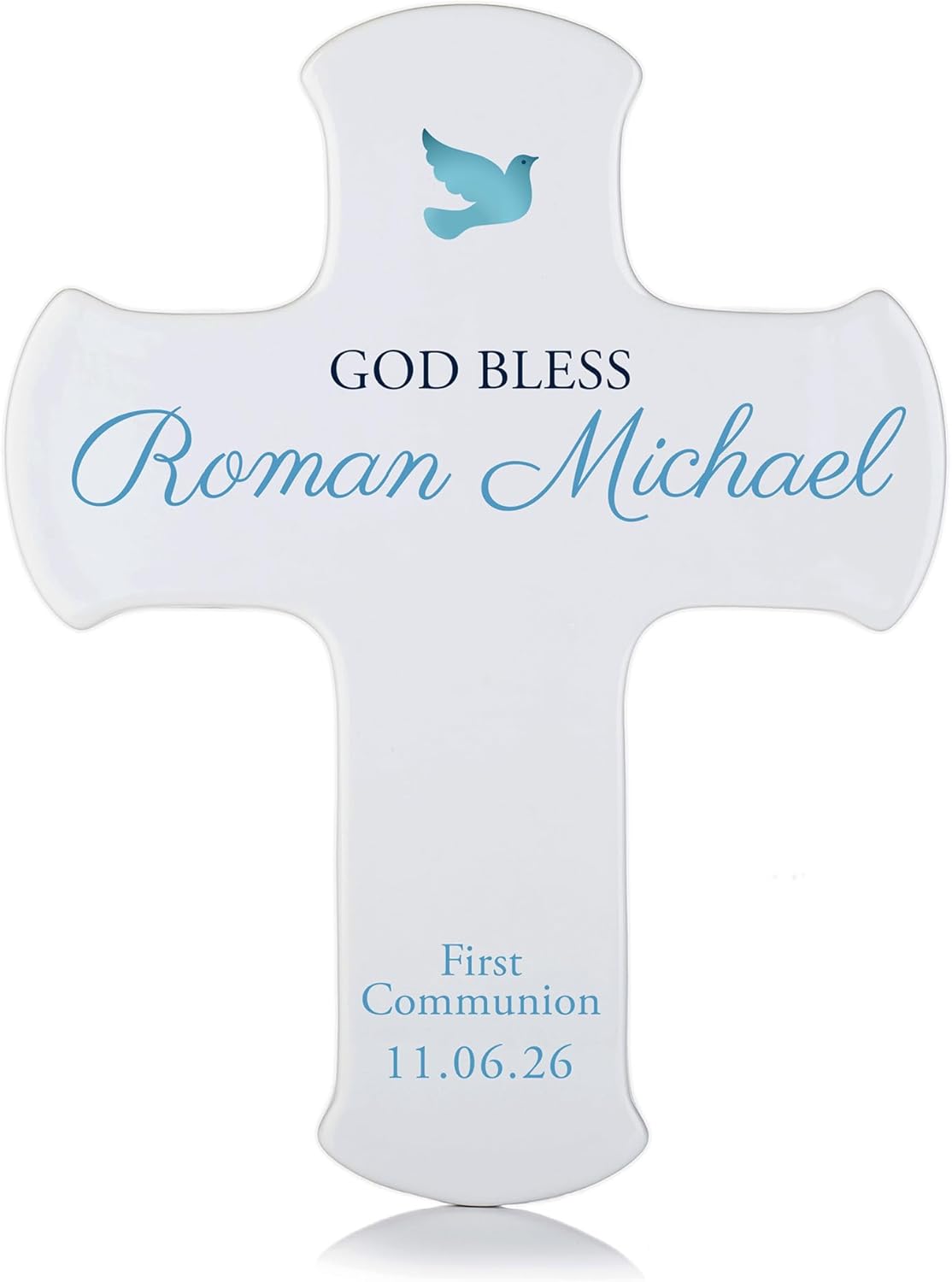 Lifetime Creations First Communion Wall Cross: Personalized 1st Communion Gifts for Girls, Primera Comunion, First Holy Communion Gifts, 9" Pink Porcelain Cross