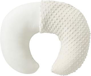 Aullar Nursing Pillow with Washable Cover - Breastfeeding, Bottle Feeding, Tummy Time & Baby Sitting Support (Beige, 22" x 17.7" x 5.9")