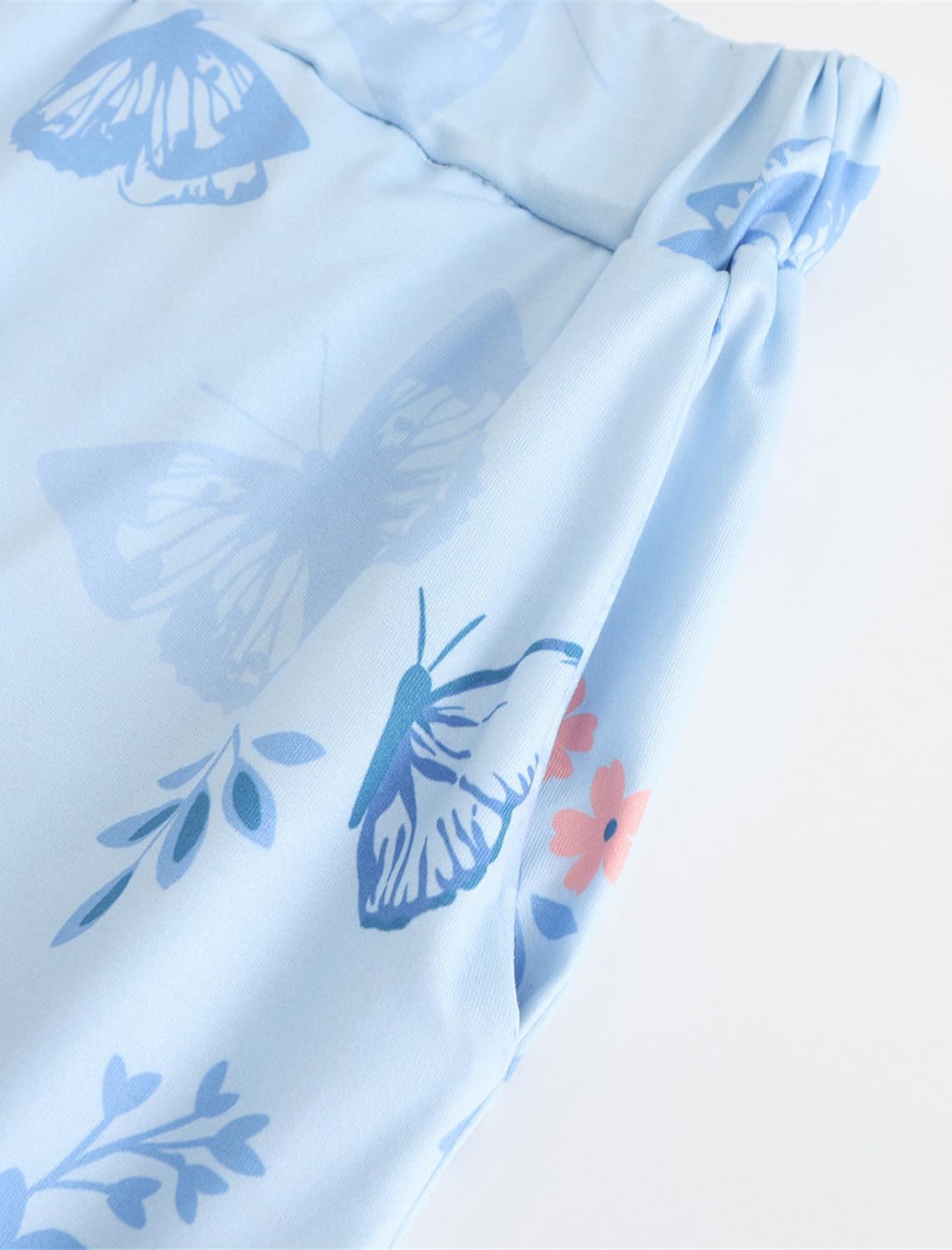 QCIV Womens Pajama Sets V-Neck Short Sleeve Top and Capri Pants with Pockets Sleepwear Set Two Piece PJS - Image 6