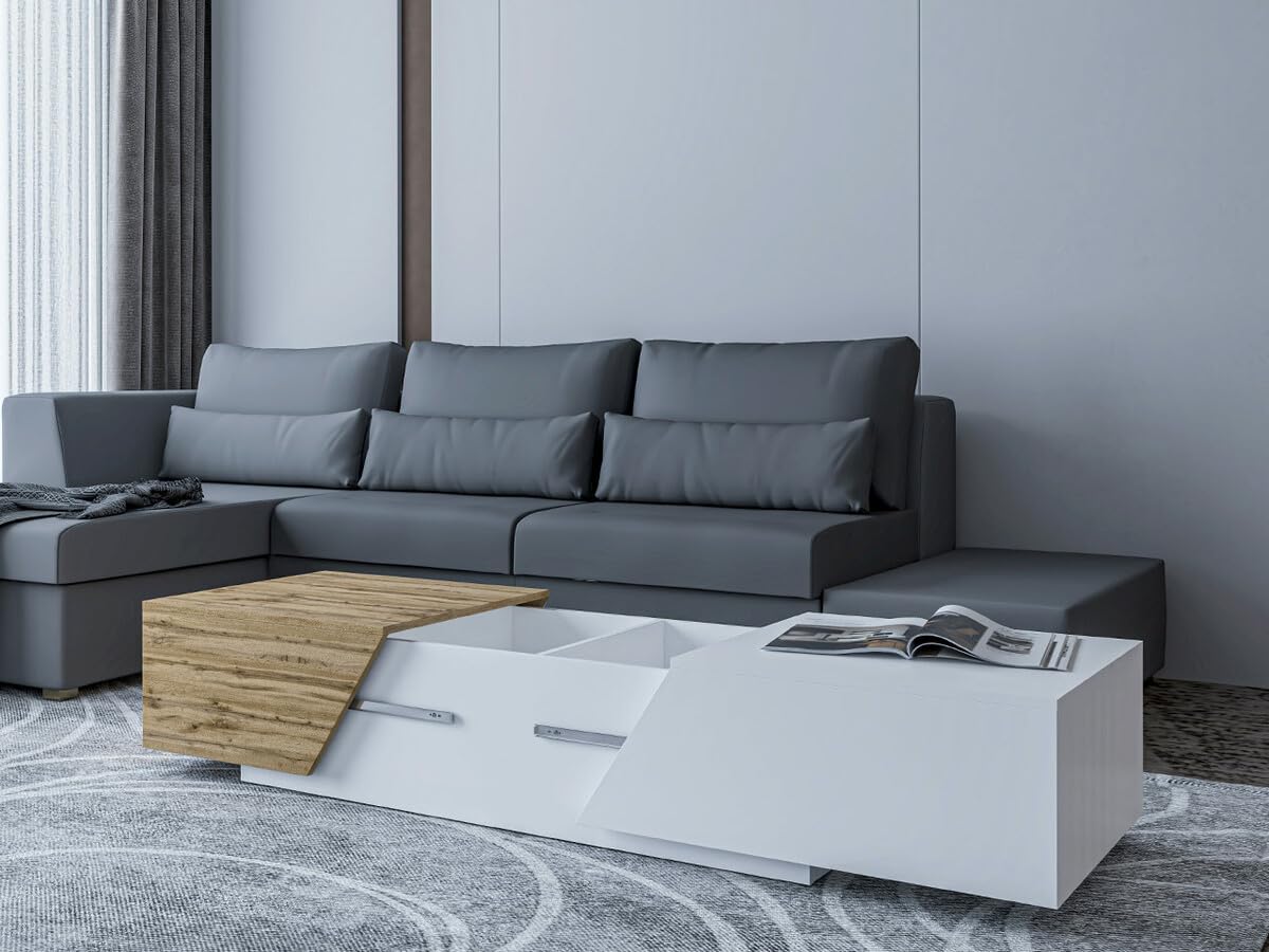 Ensemble de Salon Utica B100 Stratifié Wotan chêne + Blanc
