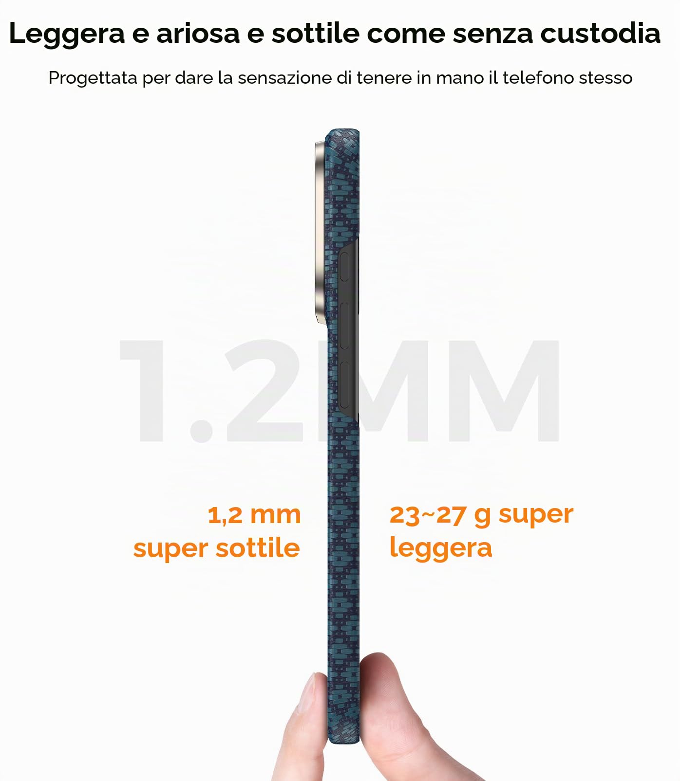 BENKS ArmorGrid ArmorAir per iPhone 17 Pro Cover Magnetica, Compatibile con MagSafe, Ultra Sottile Custodia in Fibra Aramidica Kevlar, Leggera e Resistente, Blu Azzurro