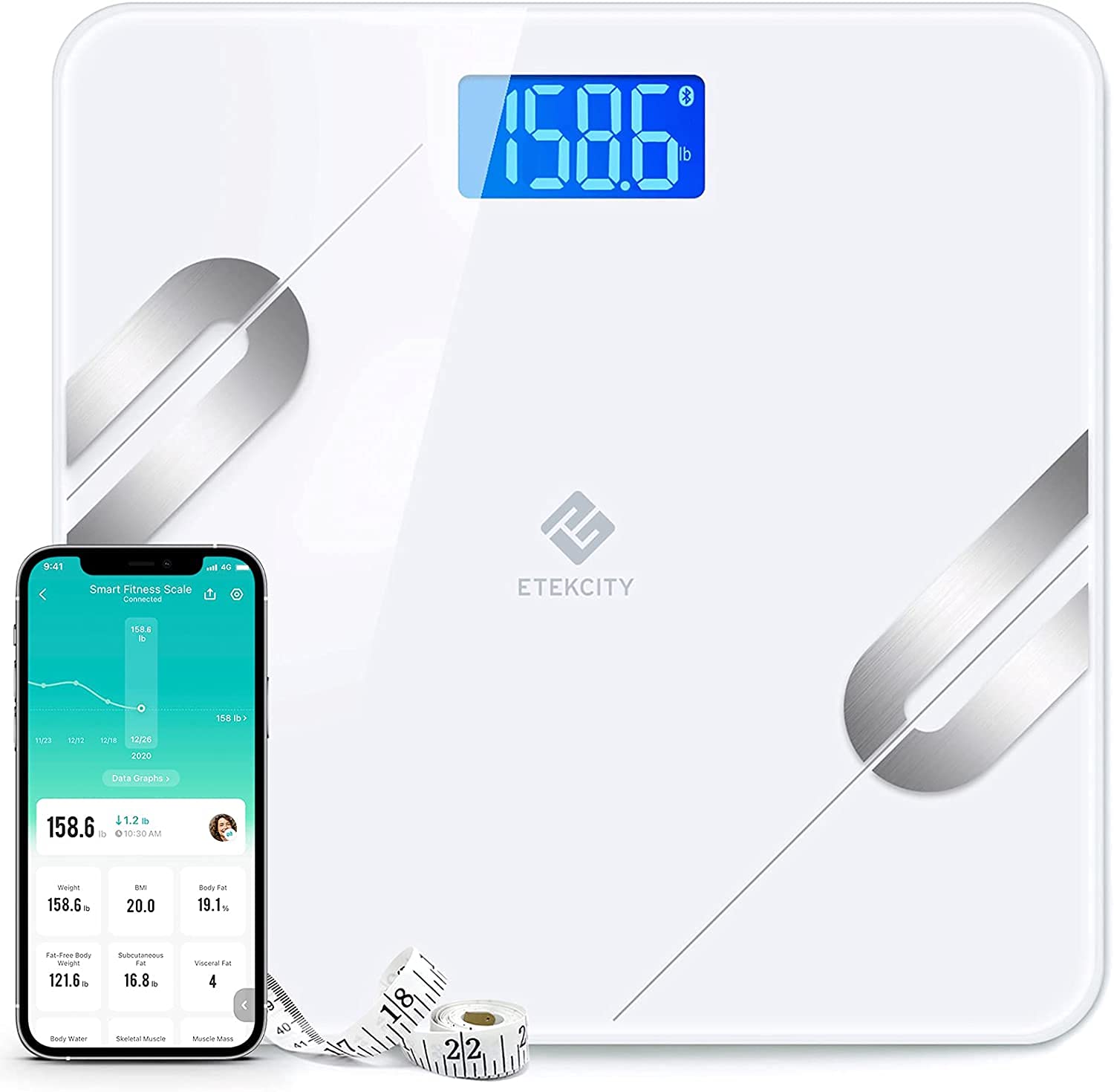 Etekcity Bluetooth Smart Body Composition Body Scales Body Fat Scale