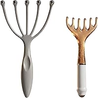Inoostar Scalp Massager & Gua Sha Tool Set - Anti-Tangle Head Scratcher Comb for Stress Relief, Circulation & Hair Growth (Grey & Brown)