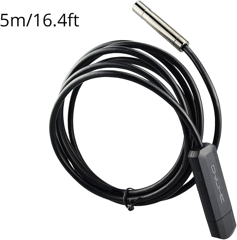 QYUHE 2Million Pixels HD USB Endoscope Borescope Waterproof Portable Inspection Snake Camera with 6LED Lights (USB 5Meter/16.4ft)