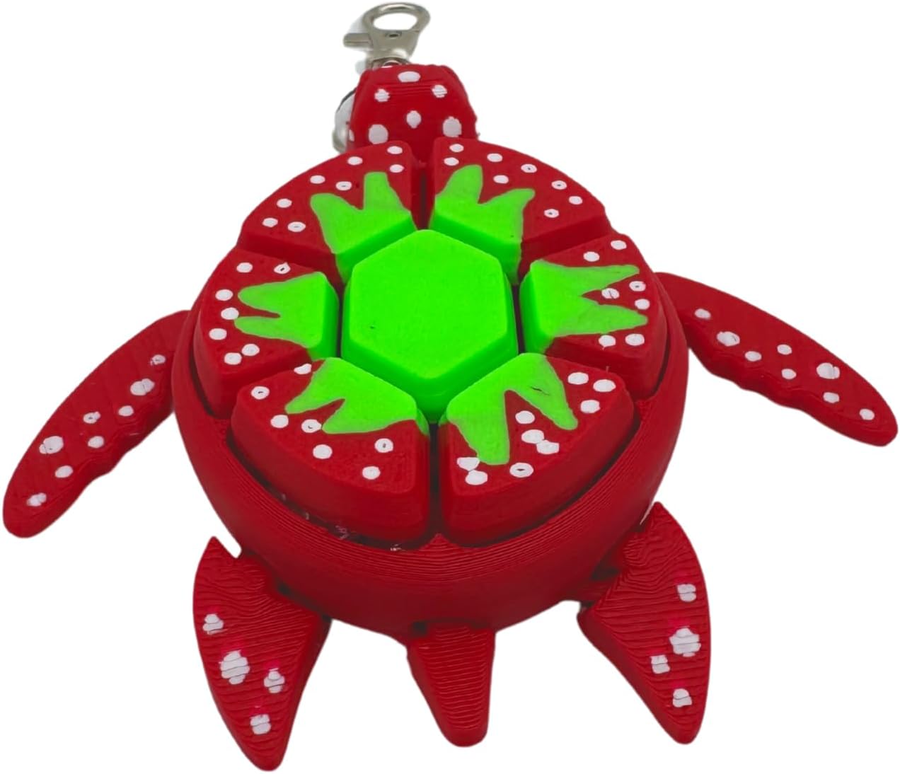Turtle Fruit Fidget Clicker - 8 Unique Fruits | Keychain Sized Sensory Figure | Mechanical Keys | Gift for Children and Adults | ADHD, Autism, Stress, Anxiety Relief Gadget (Strawberry) image 4
