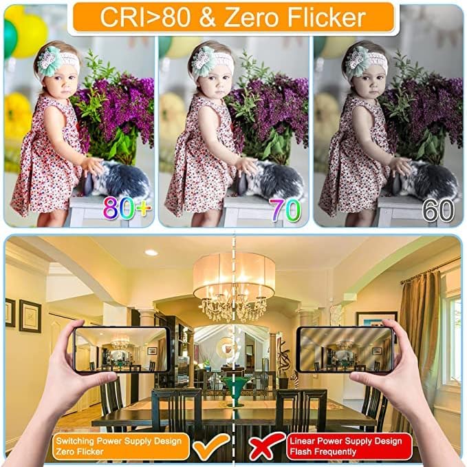 Miniatura 2 de comzler Paquete de 8 bombillas LED tipo candelabro E12, equivalente a 60 W, 2700 K, blanco cálido B11, lámpara E12 de base pequeña, tipo B, 600