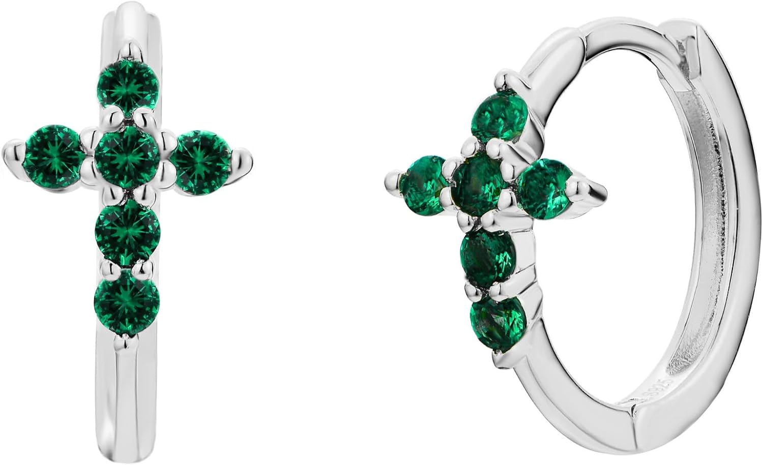 18K Yellow/White Gold Plated Silver Hoop Earring With Lab Grown Diamonds/Emerald/Blue Sapphire/Moissanite, Earring For Women, Gift For Her Jewelry For Women