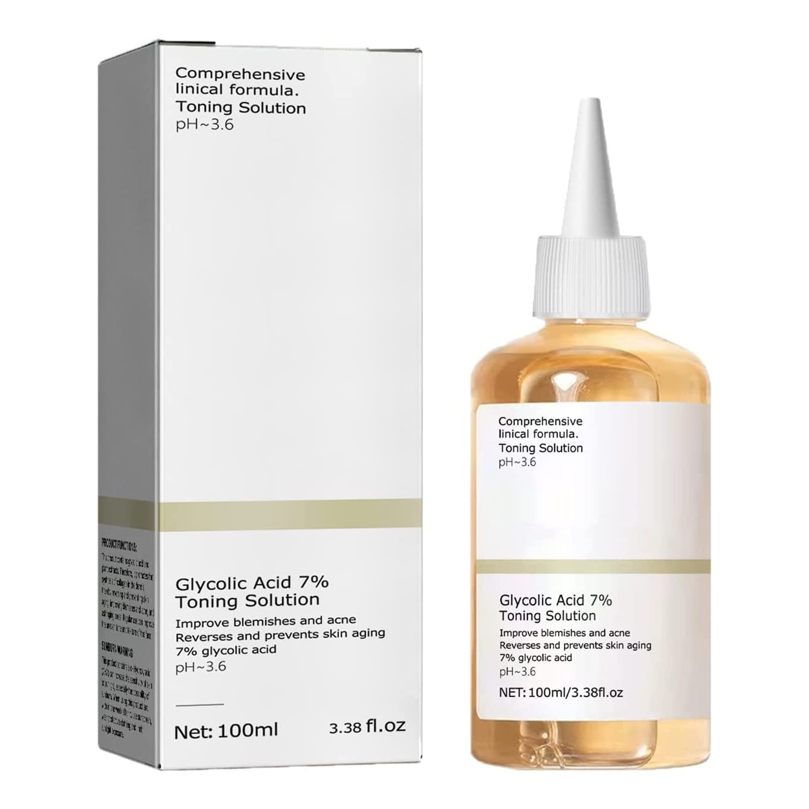Glycolic Acid 7% Toning Solution, Acido Glicolico Hidrata y reduce las imperfecciones de la piel 100ml (A)