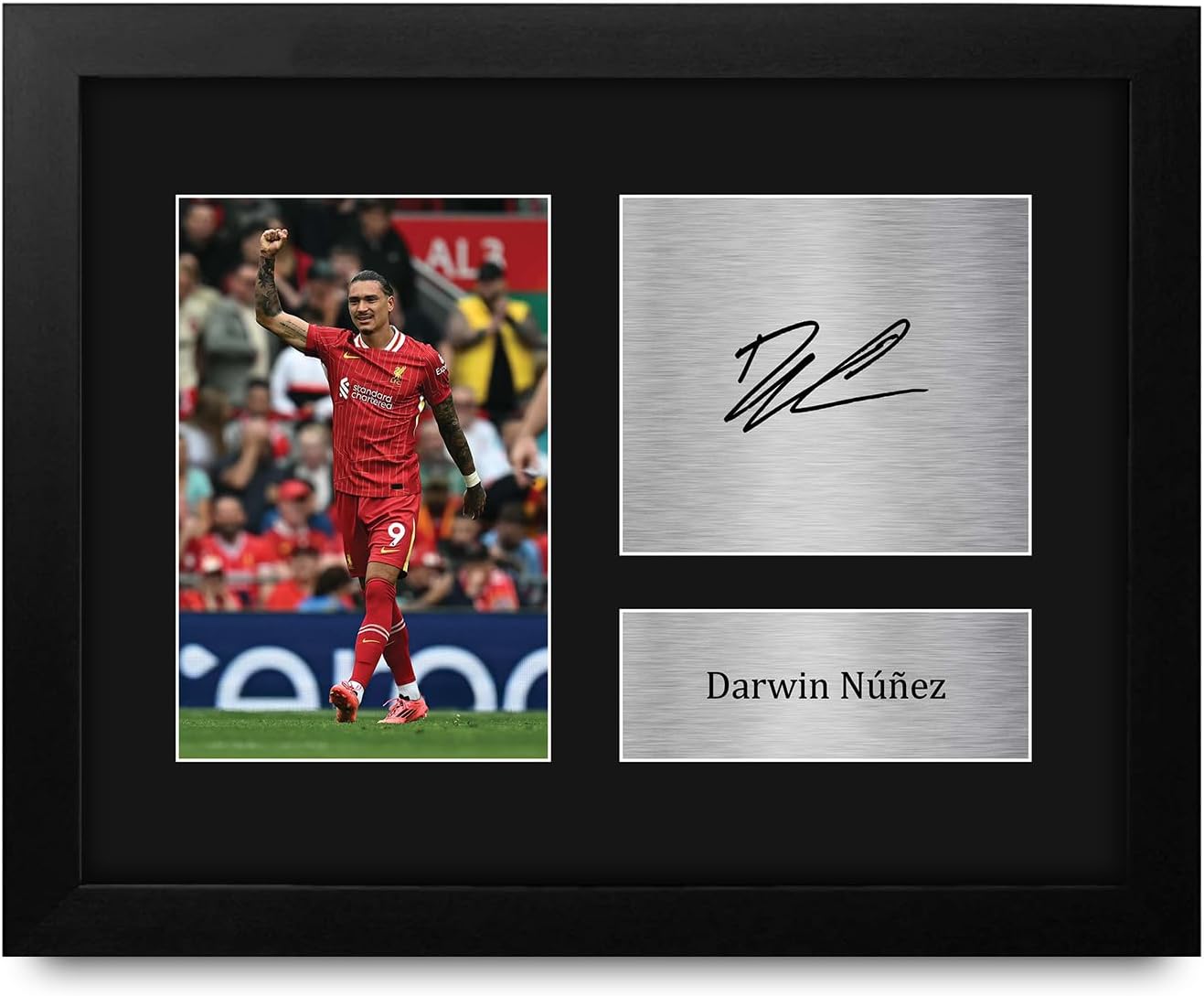 HWC Trading Darwin Nunez Liverpool Framed Gifts Printed Signed Autograph Picture for Football Fans and Supporters - US Letter Size