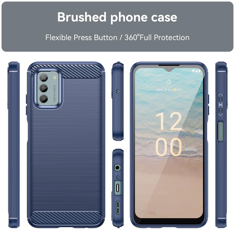 Image of Hybrid Carbon Fiber Back Case for Nokia G42 (Blue)