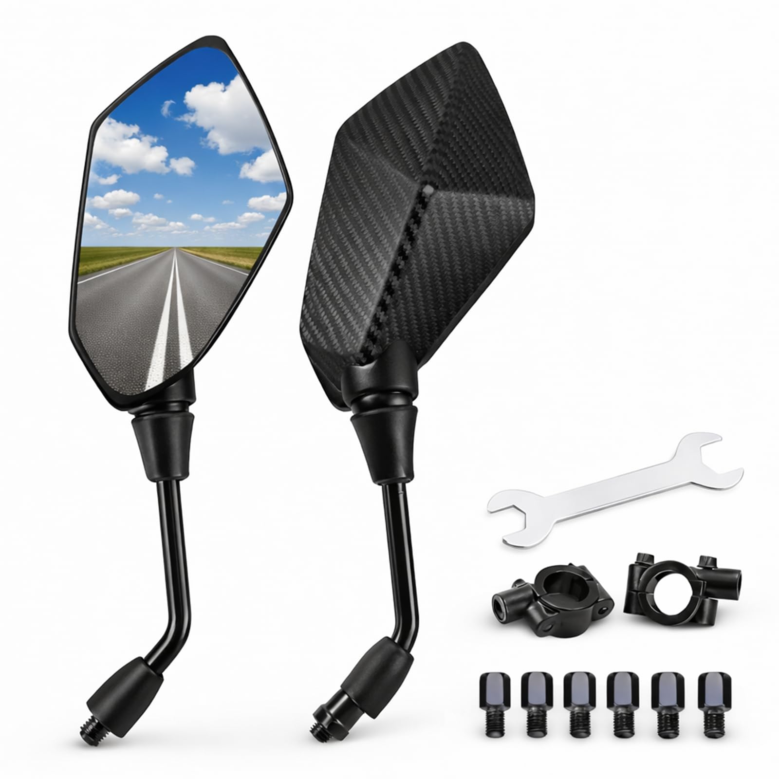 Amazon | MAKGAGAAI バイク用ハンドルバーミラー 左右セット 8mm/10mm