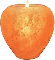 Vista 9 de Himalayan Glow Candelabro de sal rosa natural de 2 agujeros, tallado a mano, 100% pura sal de cristal del Himalaya, lámpara de vela Gran