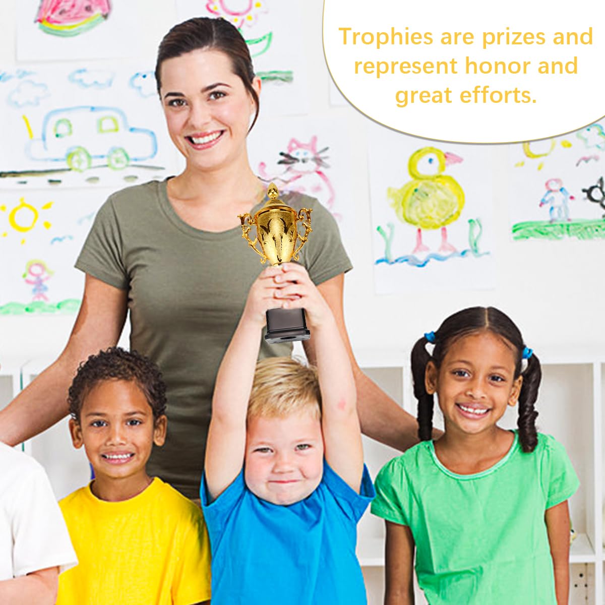 Toyvian Trophée de Football en Plastique Doré Petit Format