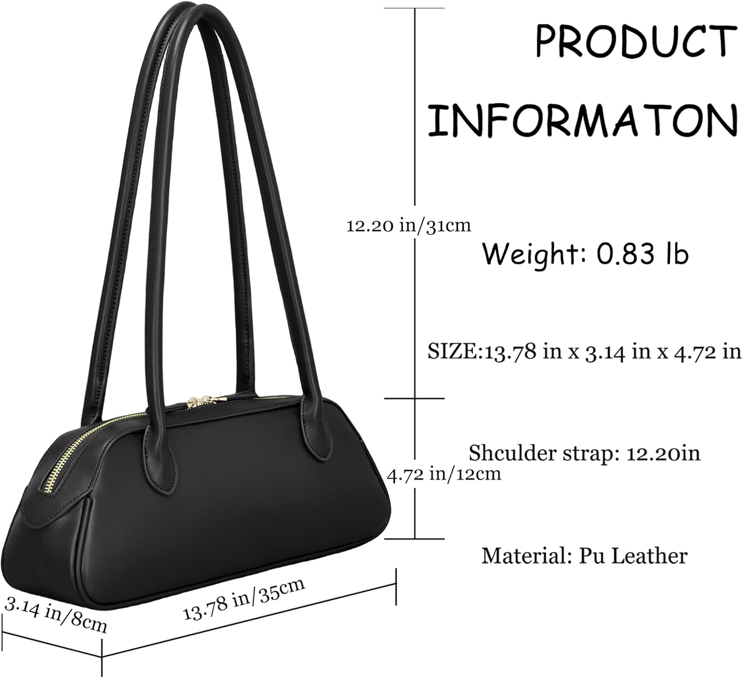 Trendy Swing Zip Shoulder Bag Women Vegan Leather Small Purse Mini Vintage Hobo Handbag for Work Daily Use - Image 5