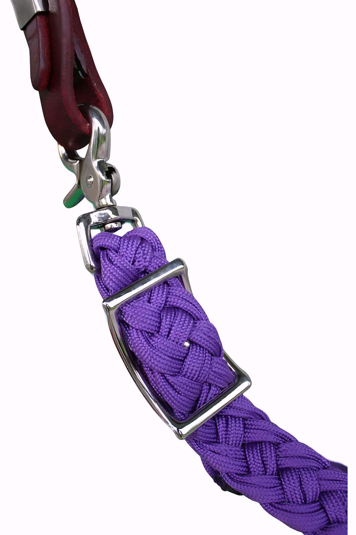 Rênes De Trail Compétition Showman - Violet Et Noir, Nylon, 8.5 Pieds, NEUVE