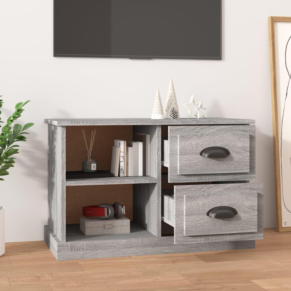 Meuble TV suspendu moderne - Gris Sonoma - 73 x 35,5 x 47,5 cm - Matériaux du bois - Pour salon, chambre à coucher, salle de réception, bureau, bureau
