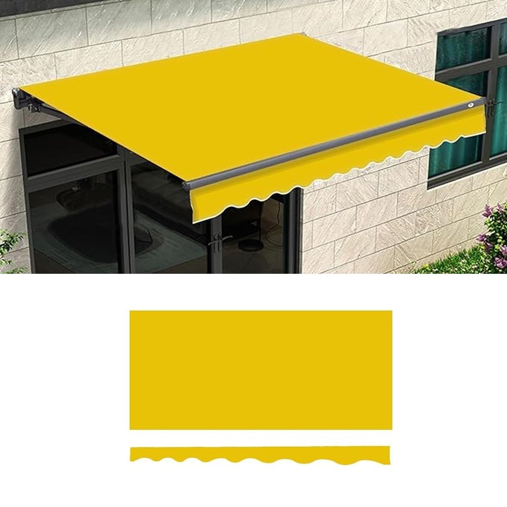 Toile pour auvent de terrasse 2,4x1,5m avec protection solaire jaune