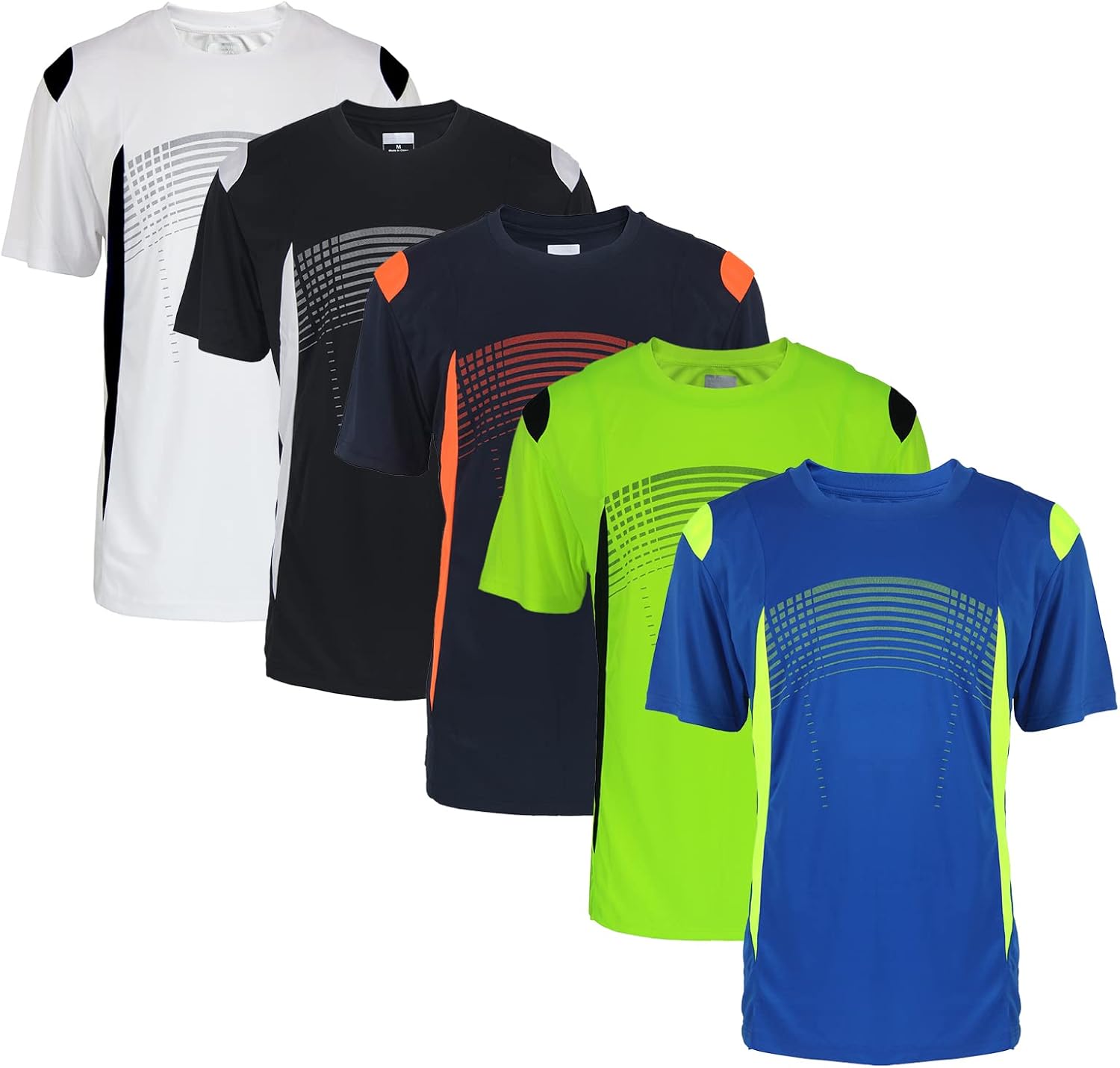 Facitisu Mens Crew T-Shirt Moisture Wicking Active Quick Dry Running Fitness Short Sleeve