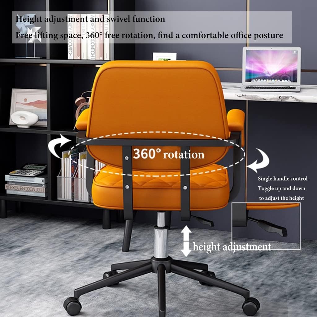 Kids Task Chair with Arms, Kids Desk Chair with Wheels, Modern Office Chair, 360° Swivel Children Study Chair Height Adjustable Armchair for Girl Boy, for Home (Color : /Yellow A)