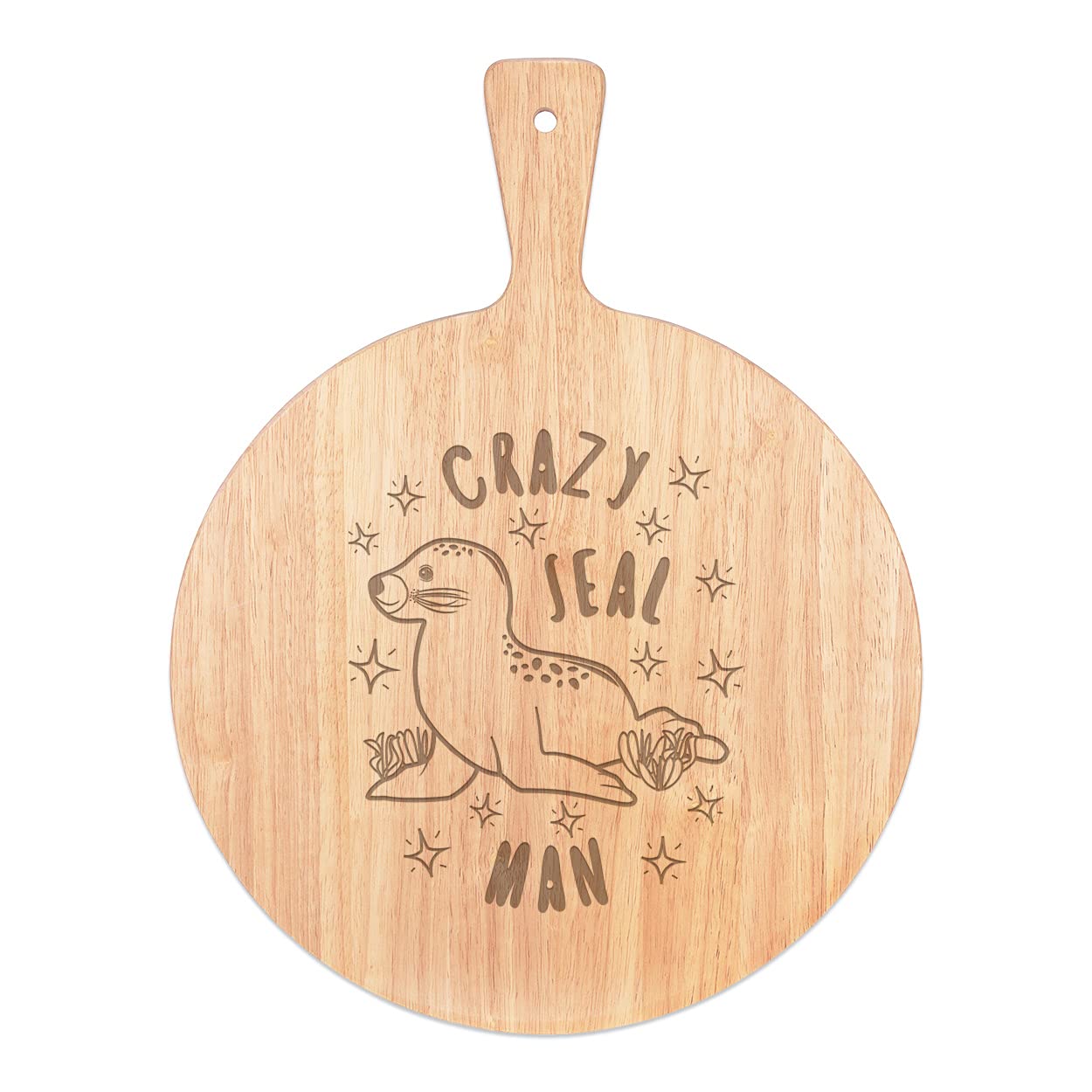 Pizza Board Stars Fou Scellé Homme Rame en Bois pour Vos Soirées Conviviales