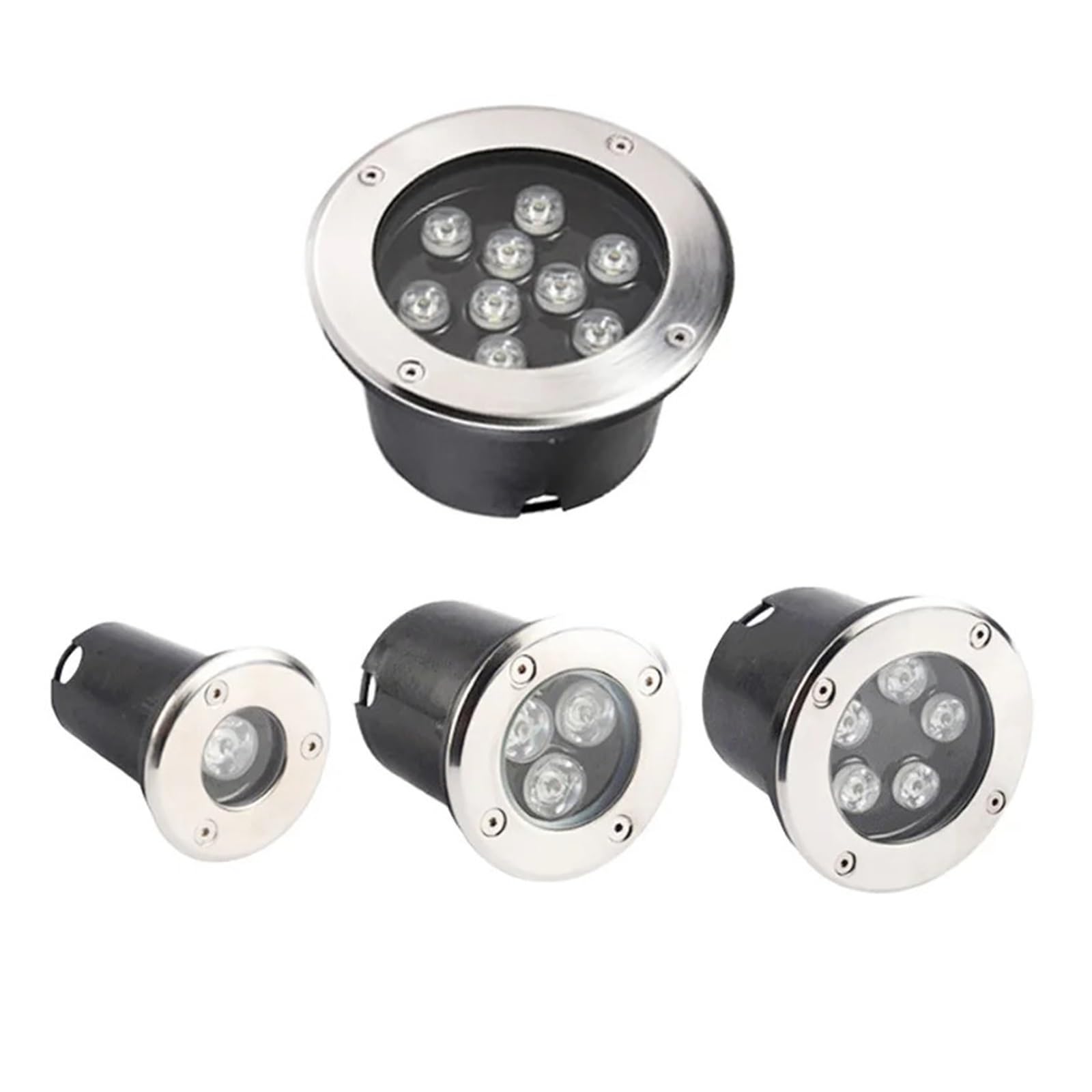 eufeifeiegds Wasserdichte LED-Gartenleuchten, 3 W, 5, 7, 9, IP68, for den Außenbereich, zur Verlegung im Erdreich, for Wege, 12 V DC, 85–265(Natural white 4000K,6W AC85-265V 80MM)